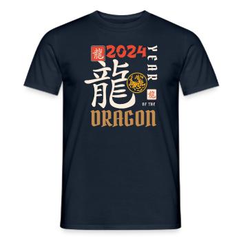 Chinese New Year Year Of The Dragon 2024 - Men's T-Shirt - navy - Front - AI Model Male 178 light (178cm)