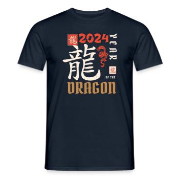 Chinese New Year Year Of The Dragon 2024 - Men's T-Shirt - navy - Front - AI Model Male 178 light (178cm)