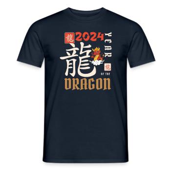 Chinese New Year Year Of The Dragon 2024 - Men's T-Shirt - navy - Front - AI Model Male 178 light (178cm)