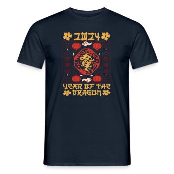 Chinese New Year Year Of The Dragon 2024 - Men's T-Shirt - navy - Front - AI Model Male 178 light (178cm)