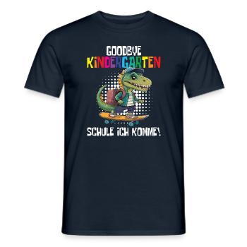 School Enrollment Dino Back to School - Men's T-Shirt - navy - Front - AI Model Male 178 light (178cm)