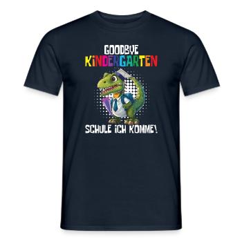 School Enrollment Dino Back to School - Men's T-Shirt - navy - Front - AI Model Male 178 light (178cm)
