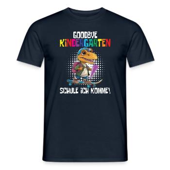 School Enrollment Dino Back to School - Men's T-Shirt - navy - Front - AI Model Male 178 light (178cm)