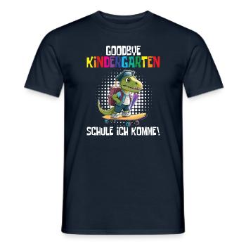 School Enrollment Dino Back to School - Men's T-Shirt - navy - Front - AI Model Male 178 light (178cm)