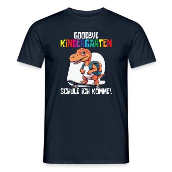School Enrollment Dino Back to School - Men's T-Shirt - navy - Front - AI Model Male 178 light (178cm)