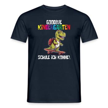 School Enrollment Dino Back to School - Men's T-Shirt - navy - Front - AI Model Male 178 light (178cm)