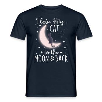 Ich liebe meine Katze bis zum Mond und zurück - Männer T-Shirt - Navy - Vorne - AI Model Male 178 light (178cm)