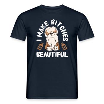 Toiletteur pour chiens et toilettage pour chiens - T-shirt homme - marine - Devant - AI Model Male 178 light (178cm)