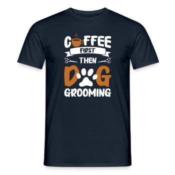 Toiletteur pour chiens et toilettage pour chiens - T-shirt homme - marine - Devant - AI Model Male 178 light (178cm)