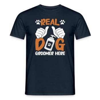 Toiletteur pour chiens et toilettage pour chiens - T-shirt homme - marine - Devant - AI Model Male 178 light (178cm)