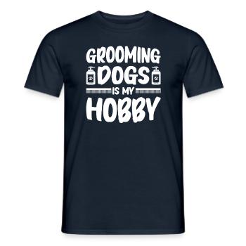 Toiletteur pour chiens et toilettage pour chiens - T-shirt homme - marine - Devant - AI Model Male 178 light (178cm)
