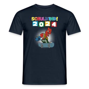 Inscription scolaire 2024 de l’école de la rentrée scolaire - T-shirt homme - marine - Devant - AI Model Male 178 light (178cm)