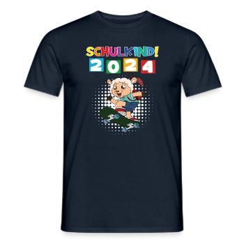 Inscription scolaire 2024 de l’école de la rentrée scolaire - T-shirt homme - marine - Devant - AI Model Male 178 light (178cm)