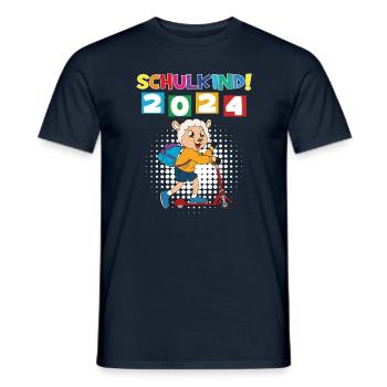 Inscription scolaire 2024 de l’école de la rentrée scolaire - T-shirt homme - marine - Devant - AI Model Male 178 light (178cm)