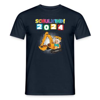 Inscription scolaire 2024 de l’école de la rentrée scolaire - T-shirt homme - marine - Devant - AI Model Male 178 light (178cm)