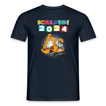 Inscription scolaire 2024 de l’école de la rentrée scolaire - T-shirt homme - marine - Devant - AI Model Male 178 light (178cm)