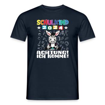 Inscription scolaire 2024 de l’école de la rentrée scolaire - T-shirt homme - marine - Devant - AI Model Male 178 light (178cm)