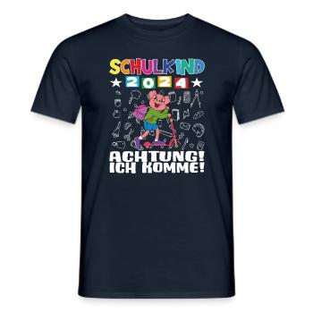 Inscription scolaire 2024 de l’école de la rentrée scolaire - T-shirt homme - marine - Devant - AI Model Male 178 light (178cm)