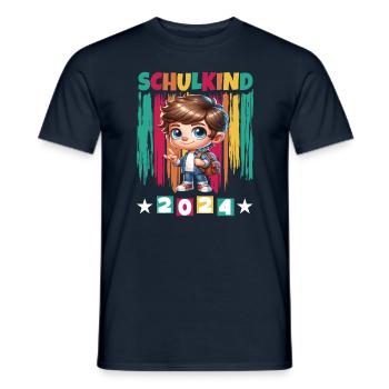School enrolment for primary school pupils 2024 - Men's T-Shirt - navy - Front - AI Model Male 178 light (178cm)