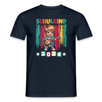 School enrolment for primary school pupils 2024 - Men's T-Shirt - navy - Front - AI Model Male 178 light (178cm)