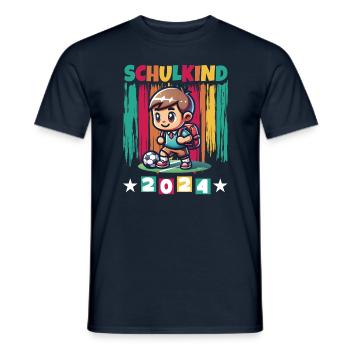 School enrolment for primary school pupils 2024 - Men's T-Shirt - navy - Front - AI Model Male 178 light (178cm)
