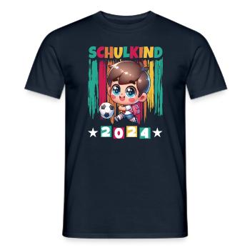 School enrolment for primary school pupils 2024 - Men's T-Shirt - navy - Front - AI Model Male 178 light (178cm)