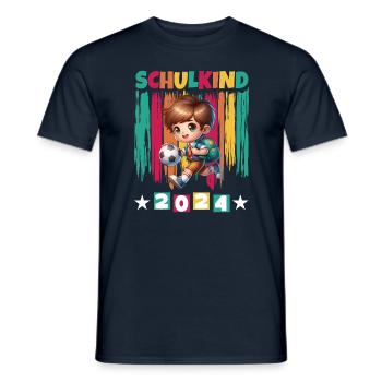 School enrolment for primary school pupils 2024 - Men's T-Shirt - navy - Front - AI Model Male 178 light (178cm)