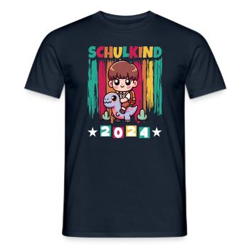 School enrolment for primary school pupils 2024 - Men's T-Shirt - navy - Front - AI Model Male 178 light (178cm)