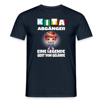 KITA Leavers School Enfant Inscription à l’école - T-shirt homme - marine - Devant - AI Model Male 178 light (178cm)