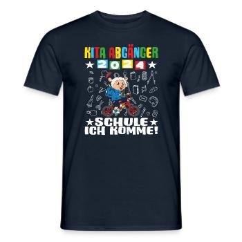 Jeunes sortant de la garderie 2024 Inscription à l’école 2024 - T-shirt homme - marine - Devant - AI Model Male 178 light (178cm)