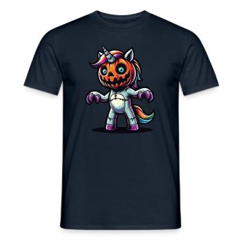 Halloween Licorne Citrouille d’Halloween - T-shirt homme - marine - Devant - AI Model Male 178 light (178cm)