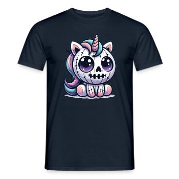 Halloween Licorne Citrouille d’Halloween - T-shirt homme - marine - Devant - AI Model Male 178 light (178cm)