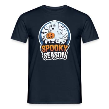 Cute Halloween Ghost Spooky Season Ghost - Men's T-Shirt - navy - Front - AI Model Male 178 light (178cm)
