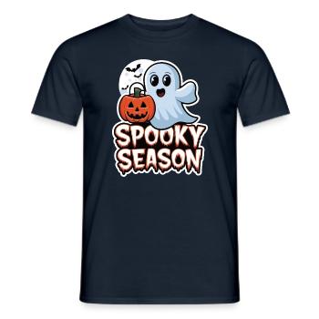 Cute Halloween Ghost Spooky Season Ghost - Men's T-Shirt - navy - Front - AI Model Male 178 light (178cm)