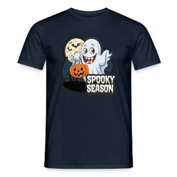 Cute Halloween Ghost Spooky Season Ghost - Männer T-Shirt - Navy - Vorne - AI Model Male 178 light (178cm)