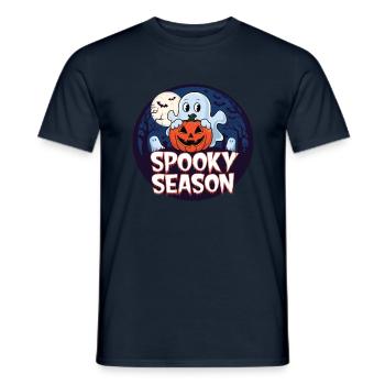 Cute Halloween Ghost Spooky Season Ghost - Männer T-Shirt - Navy - Vorne - AI Model Male 178 light (178cm)