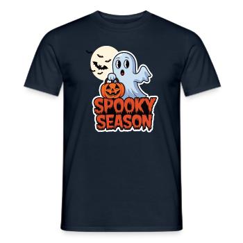 Cute Halloween Ghost Spooky Season Ghost - Männer T-Shirt - Navy - Vorne - AI Model Male 178 light (178cm)
