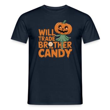 Halloween Will Trade Brother For Candy - Men's T-Shirt - navy - Front - AI Model Male 178 light (178cm)