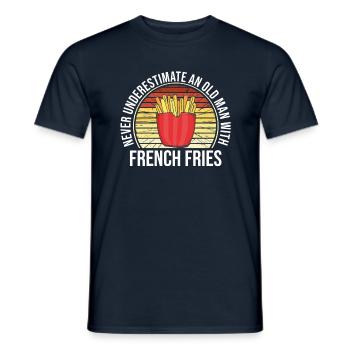Frites drôles Frites amusantes - T-shirt homme - marine - Devant - AI Model Male 178 light (178cm)