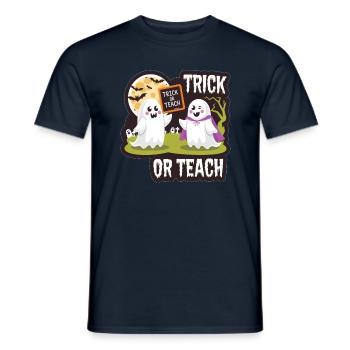 Trick Or Teach Halloween Teachers - Men's T-Shirt - navy - Front - AI Model Male 178 light (178cm)