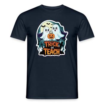 Trick Or Teach Halloween Teachers - Men's T-Shirt - navy - Front - AI Model Male 178 light (178cm)