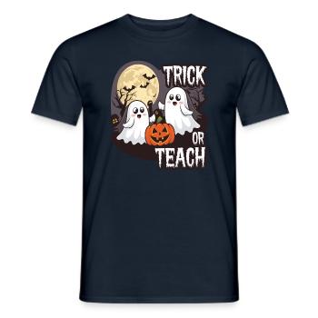 Trick Or Teach Halloween Teachers - Men's T-Shirt - navy - Front - AI Model Male 178 light (178cm)