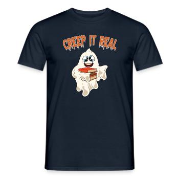 Doux Halloween Fantôme Halloween - T-shirt homme - marine - Devant - AI Model Male 178 light (178cm)