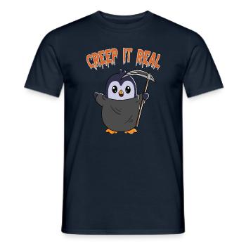 Doux Halloween Fantôme Halloween - T-shirt homme - marine - Devant - AI Model Male 178 light (178cm)