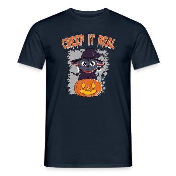 Mignon Halloween Fantôme Halloween - T-shirt homme - marine - Devant - AI Model Male 178 light (178cm)