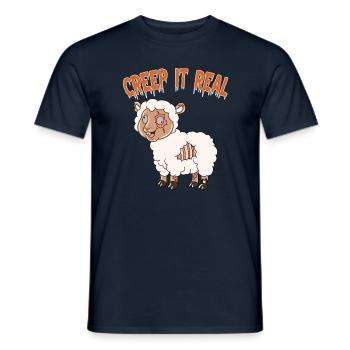Mignon Halloween Fantôme Halloween - T-shirt homme - marine - Devant - AI Model Male 178 light (178cm)