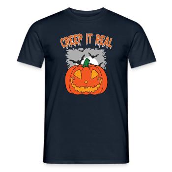 Mignon Halloween Fantôme Halloween - T-shirt homme - marine - Devant - AI Model Male 178 light (178cm)