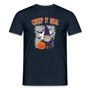 Mignon Halloween Fantôme Halloween - T-shirt homme - marine - Devant - AI Model Male 178 light (178cm)