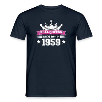 Real Queens 1959 Born Birthday - Men's T-Shirt - navy - Front - AI Model Male 178 light (178cm)