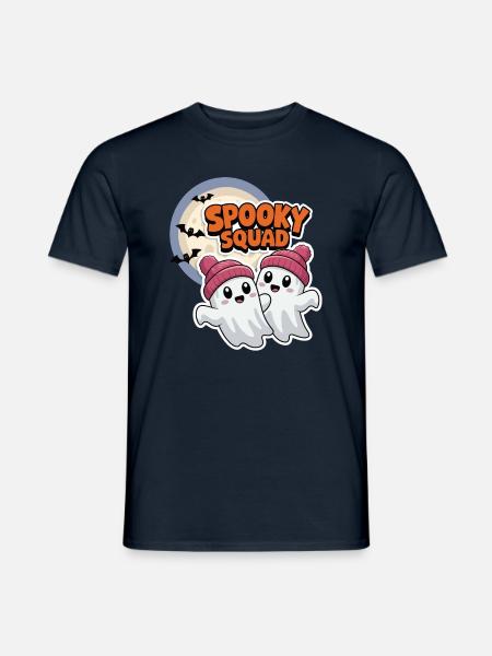 Halloween Spooky Squad Geist mit Mütze - Männer T-Shirt - Navy